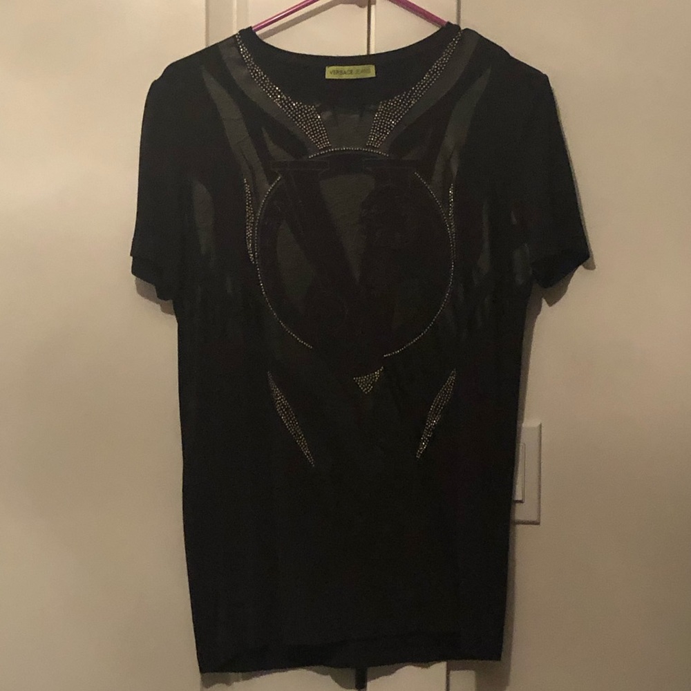 Versace Jeans Black Logo T Shirt Size S